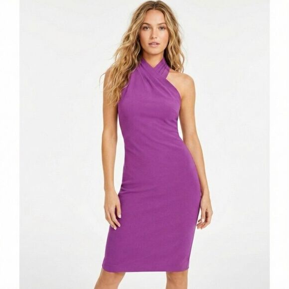 RACHEL Rachel Roy Dresses & Skirts - NWT Rachel Rachel Roy Harland Halter Sheath Dress Small Purple Wedding Guest